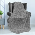 thumbnail image 4 of Urban Soft Flannel Fleece Throw Blanket, Apartment Life Theme Modern Crowded Building Outdoor Monochrome Lifestyle, Cozy Plush for Indoor and Outdoor Use, 70" x 90", Charcoal Grey White, by Ambesonne, 4 of 5