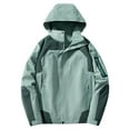 thumbnail image 2 of Wiyuqeen Rain Jacket Womens Waterproof with Hood Plus Size Windbreaker Travel Jacket Full Zip Long Sleeve Color Block Raincoats with Pocket, 2 of 3