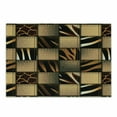 thumbnail image 1 of Safari Cutting Board, Jeans Denim Patchwork in Safari Style Wilderness Design Art Print, Decorative Tempered Glass Cutting and Serving Board, Small Size, Brown and Black, by Ambesonne, 1 of 1