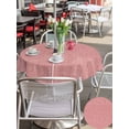 thumbnail image 6 of Outdoor Tablecloth with Umbrella Hole Zipper Vintage Peach Pink Round Tablecloth 54" Waterproof Outside Table Cloth Farmhouse Retro Solid Color Linen Texture Patio Table Cover Tablecloths for Picnic, 6 of 8
