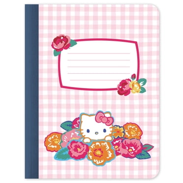 Studio Oh! Composition Notebook, 7.5" x 9.75", Hello Kitty® Gingham Wildflowers