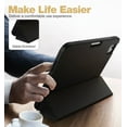 thumbnail image 4 of Suritch Case for iPad A16 11th Gen 11 inch 2025/iPad 10th Gen 10.9 inch with Screen Protector and Pencil Holder Tri-fold Stand Auto Wake/Sleep, Black, 4 of 7