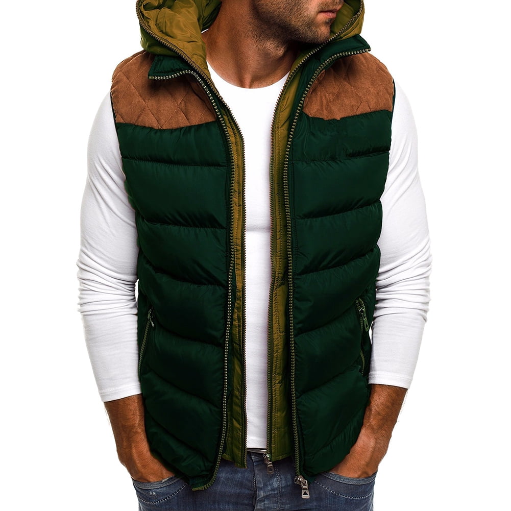 Details about   Men's Winter Vest Sleeveless Puffer Warm Outwear Zipper Padded Jacket Coat M-4XL 