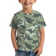 thumbnail image 3 of Bobifish Toddler Boys T‑Shirt Short Sleeve Crewneck Green Camouflage All‑Over Print Tee, 3 of 6