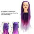 thumbnail image 4 of Cabeza De Maniquí Para Peinar La Cabeza, Práctica De Trenzado, Cabeza De Maniquí De Pelo Femenino De Fibra Sintética Degradado Rosa Púrpura Para Salón De Belleza, 4 of 7
