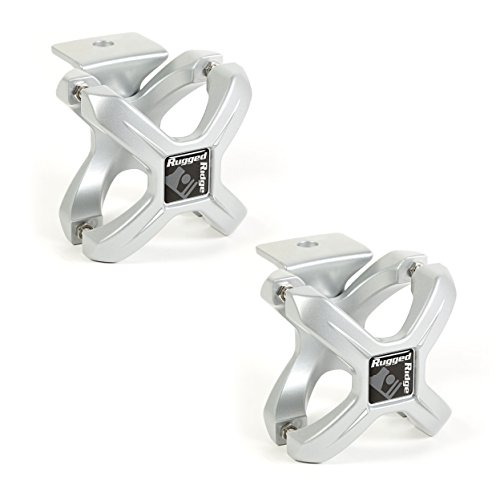 Rugged Ridge 11030.12 Silver X-Clamp for 2.25-3 Tube Bumper Roll Bar and Cage Accessory Mount 3-Piece Kit 