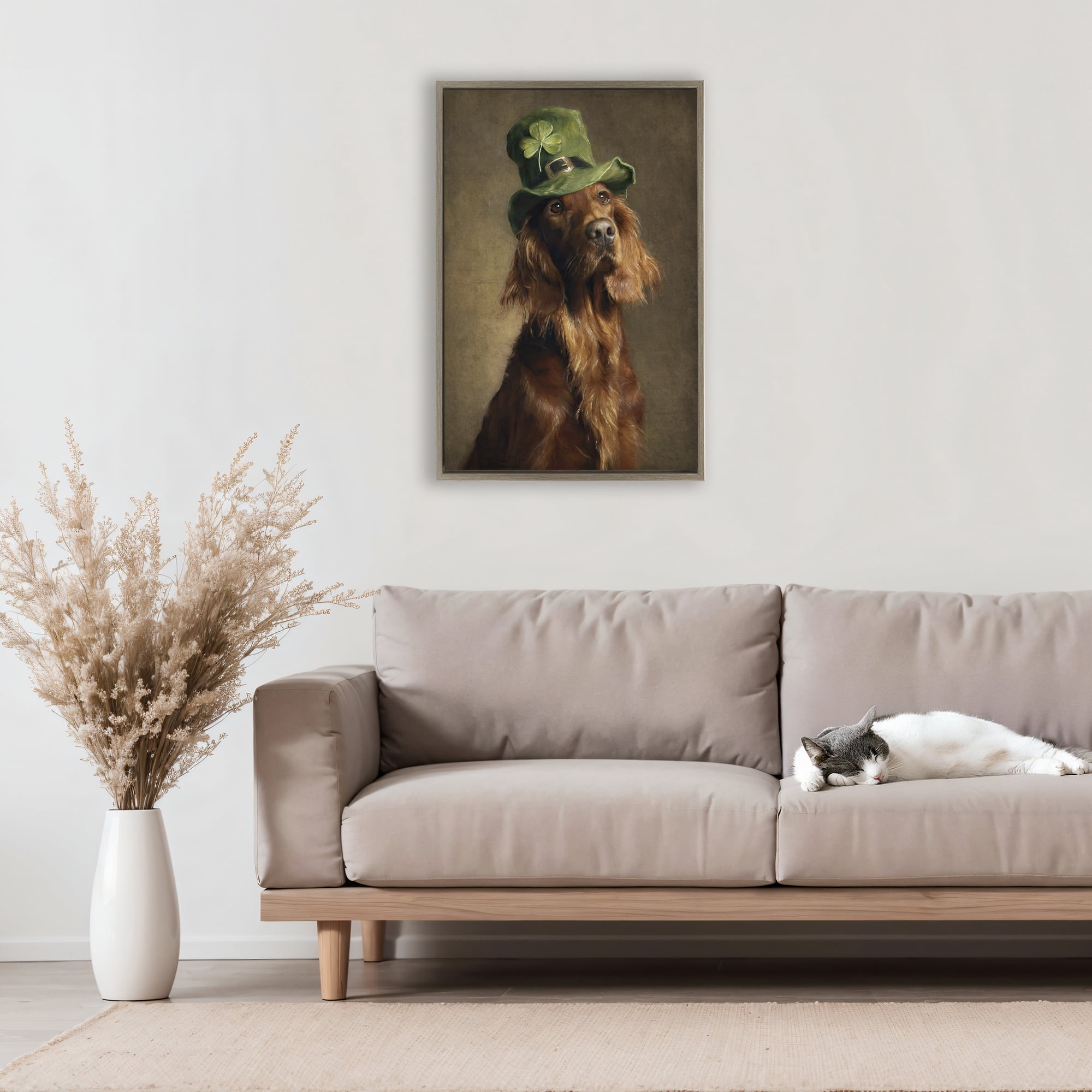 Stupell Industries The Irish Setter Portrait Brown Framed Floater Canvas Wall Art, design by Tina LeCour