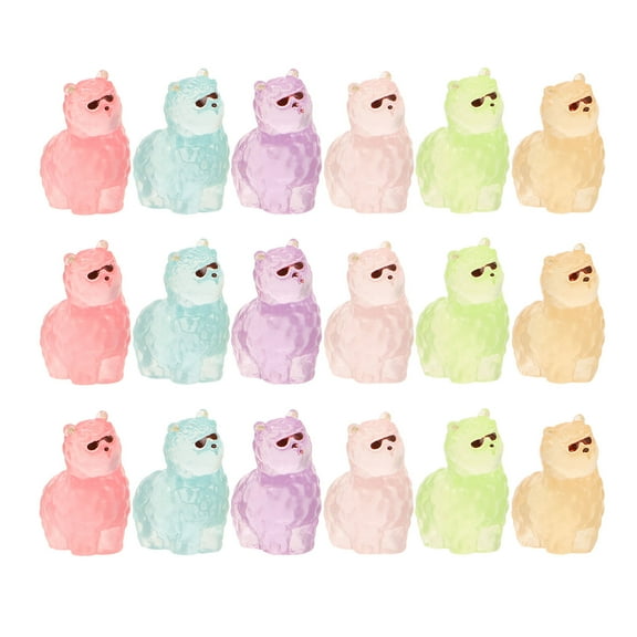 LABELEPH 18Pcs Miniature Alpaca Figurines Glow in The Dark Resin Craft Decorations for Home, Office, Garden, and