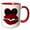 Red/White, variant on 3drose, Cute Ruby Red Houndstooth Lips Against a Heart, 11oz Two-tone Red Mug