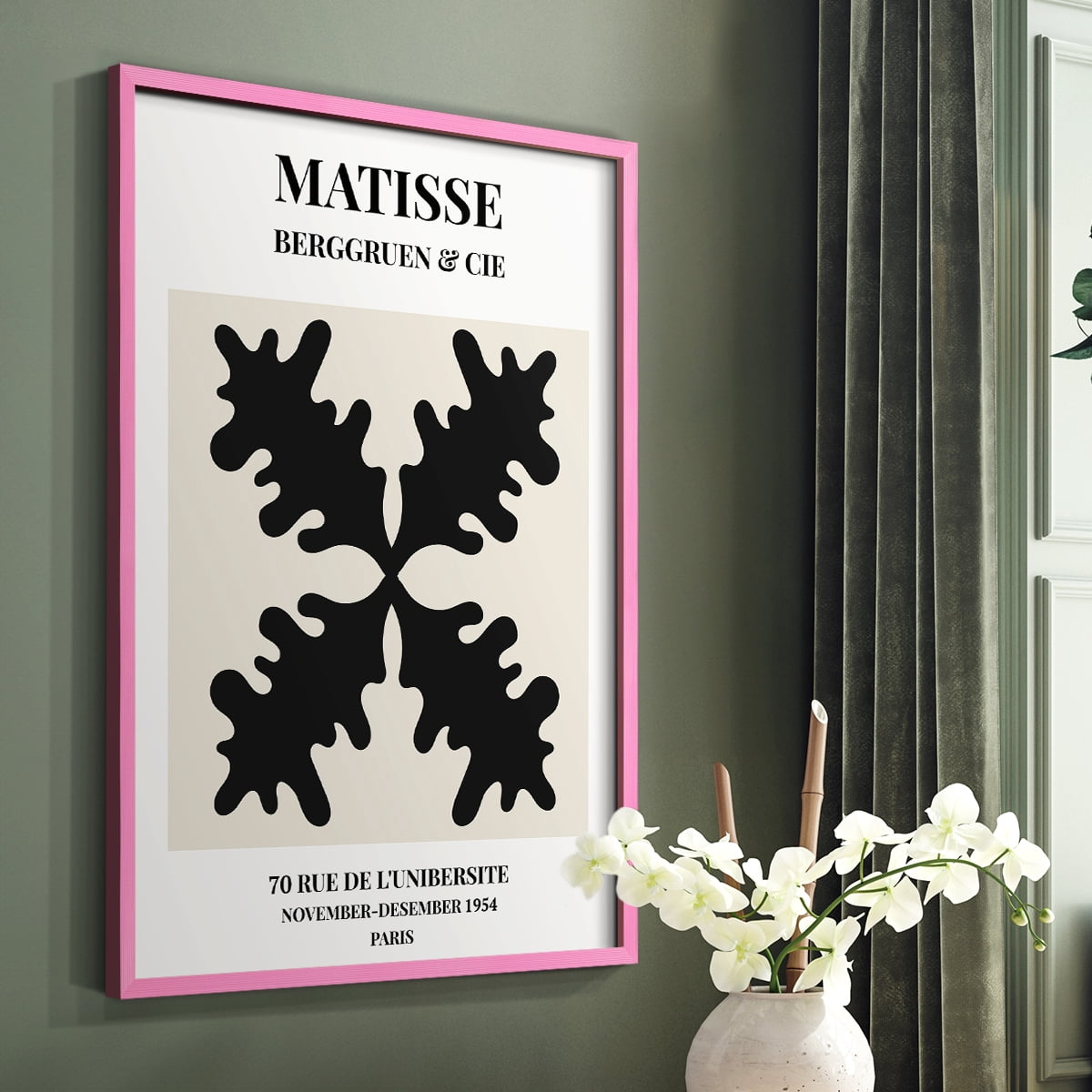 Matisse CXLVI Framed Print in Pink Solid Wood 11 x 14 Framed Print
