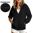thumbnail image 2 of Besolor Teen Kids Girls Clothes Sweatshirts Casual Removable Long Sleeve Hoodies Fall Winter Oversized Fleece Jackets with Pocket(9-10 Years,Black), 2 of 7