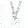 thumbnail image 2 of 925 Sterling Silver Engraveable Heart Disc On Link Toggle Bracelet Charm Love, 2 of 6