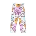 thumbnail image 6 of Uemuo Donuts and Coffee Pattern Men's Wide Leg Palazzo Lounge Pants with Pockets Light Weight Loose Comfy Casual Pajama Pants-, 6 of 9