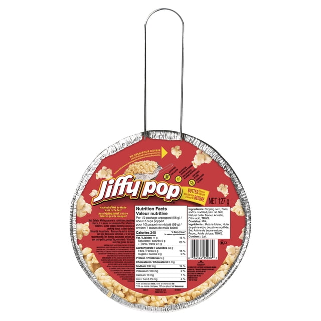 Jiffy Pop Maïs Éclaté au Beurre à Cuire sur la Cuisinière, 127 g