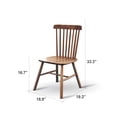 thumbnail image 2 of Livinia Toto Malaysian Oak Dining Chair Set of Two, Country Farmhouse High Spindle Back Wooden Side Chairs (Walnut), 2 of 9