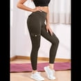 thumbnail image 4 of Leggings de Entrenamiento con Bolsillos para Mujer, Leggings de Levantamiento de Glúteos Ocultos, Pantalones de Yoga para Gimnasio. Marrón S, 4 of 6