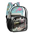 thumbnail image 2 of Large Clear PVC Backpack Heavy Duty See Through Backpack for Adults Work Travel, Cyan Ocean Stickers Printed 12L, 2 of 8