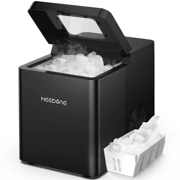 NEEDONE Portable Countertop Ice Maker Machine,33lbs/24H,9 Cubes/7Mins
