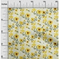 thumbnail image 2 of oneOone Cotton Cambric Light Yellow Fabric Florals Craft Projects Decor Fabric Printed By The Yard 56 Inch Wide, 2 of 4