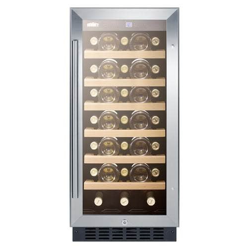 صدى تستقيم الشرق  Summit SWC1535B - Wine cooler - freestanding - width: 14.8 in - depth: 24.6  in - height: 33.9 in - 2.9 cu. ft - black - Walmart.com