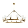 thumbnail image 2 of Hunter - Hartland 12-light Alturas Gold, Extra Large Chandelier, Dimmable, Transitional Style, Wagon Wheel Shaped, for Bedrooms, Dining, Living Rooms - 13060, 2 of 7