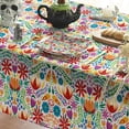 thumbnail image 2 of Mexico Tablecloth 60x120 Inch Rectangular, Halloween Cinco De Mayo Fiesta Design White Washable Seasonal Table Cover for Party Picnic Dinner Decor, 2 of 6