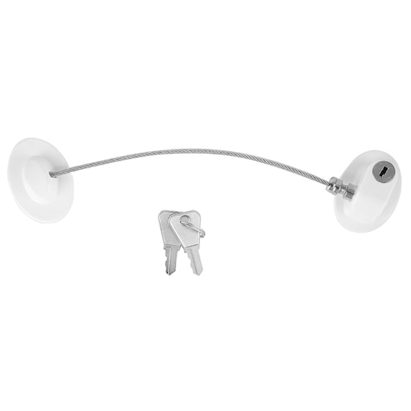 Cerradura de seguridad para puerta con cable para apertura de refrigerador y ventana de seguridad para bebés y niños (blanco)