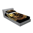 thumbnail image 2 of Ambesonne Tribal Fitted Sheet & Pillow Sham Set, Occult Art, Twin, Yellow and Black, 2 of 2