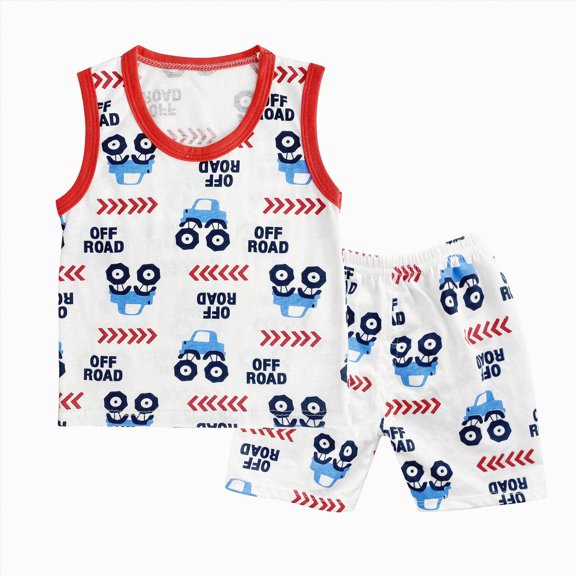Myshe Baby Boy Girls Toddler Summer Outfit Short Sleeve T-shirt Elastic Waist Shorts 2 Piece Short Set Summer Outfits For 18-24 Months 2t 3t 4t 5t 6t Summer Outfits kids,White,9-18 Months