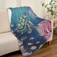 thumbnail image 3 of Sea Turtle Blanket for Women Kids, Sea Turtle Ocean Animals Fish Throw Blanket for Sea Turtle Gifts, Soft Cozy Sea Animal Blanket for Couch Bed Sea Turtle Decor 40x50 Inches, 3 of 6