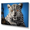 thumbnail image 2 of Designart "Monochrome Leopard Portrait in Blue" Animals Canvas Print, 2 of 5