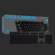 Logitech G512 RGB Mechanical Gaming Keyboard, GX Blue Clicky, USB Passthrough, Black