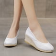 thumbnail image 3 of Dakaela Espadrilles Wedge Slip on Shoes for Women Canvas Platform Dress Shoes Business Casual Loafers, 3 of 8