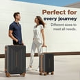 thumbnail image 5 of 3 Luggage Sets ABS Hardshell Suitcase Set with TSA Lock Durable Spinner Wheels Suitcase,Black&Brown, 5 of 9