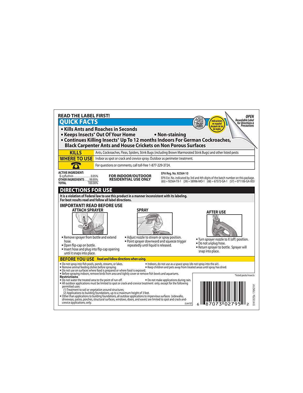 BioAdvanced Home Pest Control Indoor & Outdoor Insect Killer, Ready-to-Use, 1-Gallon