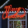 Lighted Merry Christmas Sign Decoration，Extra Large 24"x13.5" 180LED