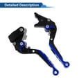 thumbnail image 5 of Short Long Brake Clutch Levers for Kawasaki ER-5 2004-2005 Adjustable Motorcycle Handlebar Brake Lever Aluminum Alloy Black Handle Blue End, 5 of 6