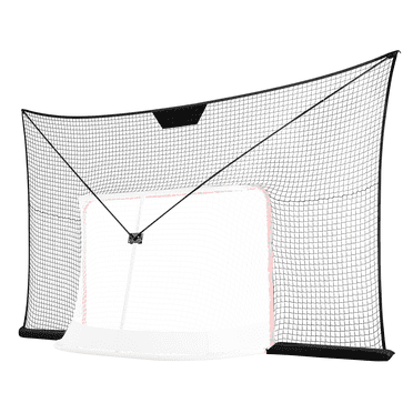 12x7FT Heavy-Duty Hockey Goal Backstop - Training Target Net for Street & Outdoor Hockey Sports