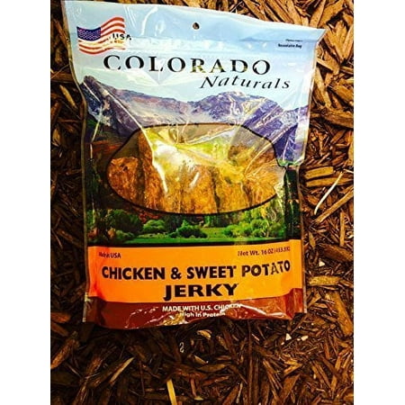 UPC: 0647263800314 | Chicken & Sweet Potato Jerky Dog Treats. Made in USA with 100% U.S.D.A. Chicken. 1lb by Colorado Naturals