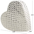 thumbnail image 3 of 9" x 10" Silver Aluminum Slanted Heart Sculpture with Dimensional Cube Textured Exterior, by DecMode, 3 of 11