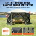 thumbnail image 6 of KFFKFF Pop-Up Canopy Tent, 6-Sided Screen Shelter with Detachable Wind Panels & Mesh Windows, 12x12FT Instant Screen House with Bug Netting, Army Green, 6 of 9