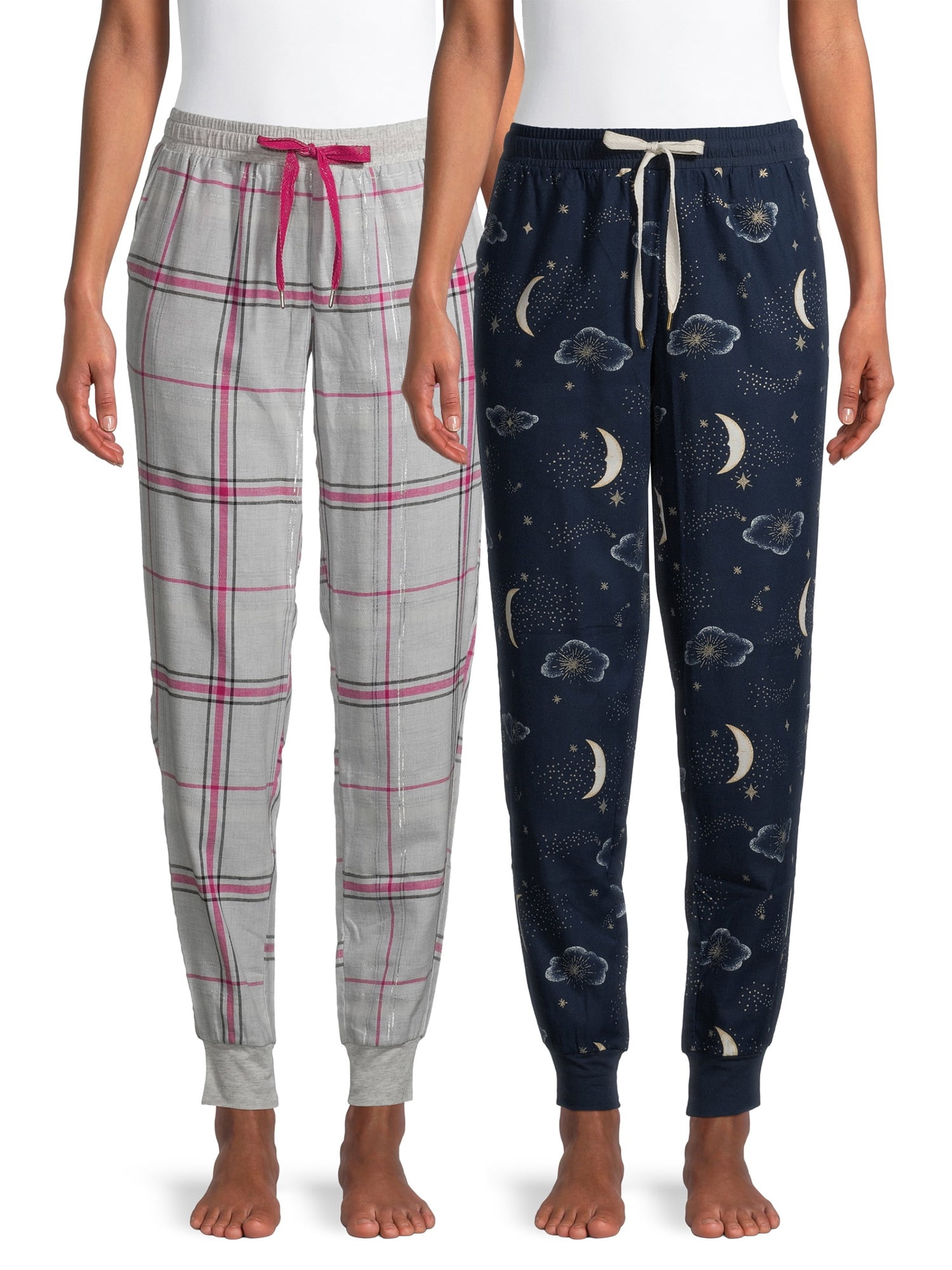 patterned flannel jogger pajama pants for women