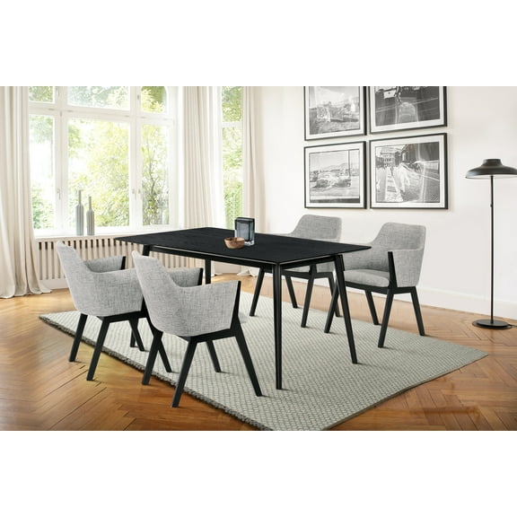 Westmont and Renzo Grey and Black 5 Piece Dining Set