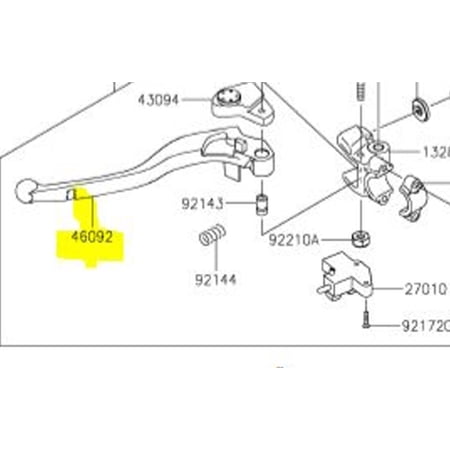 Kawasaki OEM Clutch Lever Grip ZX-6R Ninja 1000 ABS 46092-0568
