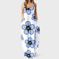 thumbnail image 2 of Vestido largo de playa ajustado con estampado Floral a rayas sin mangas con cuello en V y cintura media a la moda para mujer Pompotops  ghjkhdj7171, 2 of 5