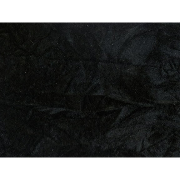 Crushed Flocking Velvet Upholstery/Curtain Fabric 10 Colors 60" by The Yard (BLACK)