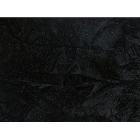 Crushed Flocking Velvet Upholstery/Curtain Fabric 10 Colors 60" by The Yard (BLACK)