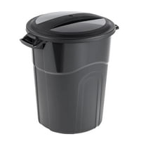 20 Gallon Injection Molded Trash Can,Outdoor Garbage Can with Lid Heavy-Duty Handles, Heavy-Duty Construction, Perfect Backyard, Deck, or Garage Trash Can, black$$Storage