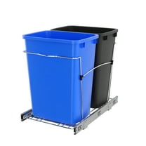 Rev-A-Shelf RV-18KD-2218C-S Double 35 Quart Waste Containers, Blue/Black