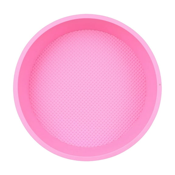 1Pc Silicone Cake Mold, 9.09Inch Inner Diameter Round Baking Pan Silicone Cake Shaper Mold Nonstick & Quick Release Baking Tray Reusable Cake Pan for Baking Layer Cake Cheese(Pink,9.8x9.8")